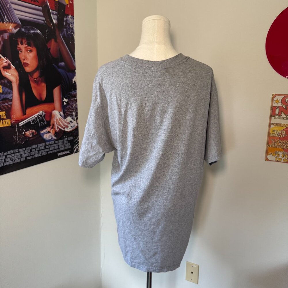 Disney Parks Minnie Mouse Retro Classic Grey Graphic T Shirt with Glitter - Picture 3 of 9